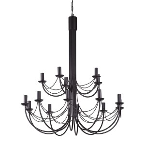 Żyrandol dwupoziomowy na E14 Czarny z serii PERSEO w kształcie świecznika K-3523 Kaja Lighting