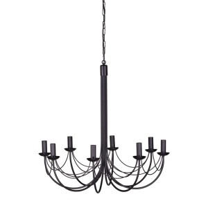 Lampa wisząca na łańcuszku PERSEO w stylu świecznikowym, czarna do salonu K-3521  Kaja Lighting
