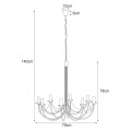 Lampa wisząca na łańcuszku PERSEO w stylu świecznikowym, czarna do salonu K-3521  Kaja Lighting
