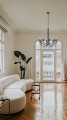 Lampa wisząca na łańcuszku PERSEO w stylu świecznikowym, czarna do salonu K-3521  Kaja Lighting