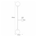 Dekoracyjny kinkiet SAVOY, góra-dół na dwie żarówki E27, szklane klosze K-4927 Kaja Lighting