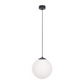 Lampa wisząca czarna z dużym mlecznym kloszem 30 cm z serii SAVOY K-4922 Kaja Lighting