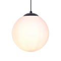 Lampa wisząca czarna z dużym mlecznym kloszem 30 cm z serii SAVOY K-4922 Kaja Lighting