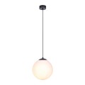 Lampa wisząca czarna z dużym mlecznym kloszem 30 cm z serii SAVOY K-4922 Kaja Lighting