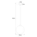 Lampa wisząca czarna z dużym mlecznym kloszem 30 cm z serii SAVOY K-4922 Kaja Lighting