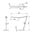 Lampa biurkowa srebrna ALETTE, regulacja barwy 3000 – 6000K 910LM KK-BL1221 SREBRNY Kaja Lighting