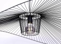 Żyrandol duży druciany czarny do eleganckiego biura z serii KAPELUSZ KP-21 Kaja Lighting