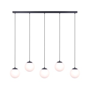 Lampa wisząca, zwisy regulowane na listwie CAMINA, szklane klosze K-4747 Kaja Lighting