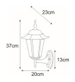 Lampa elewacyjna kinkiet stylizowany na retro, STANDARD czarny, IP44 na E27 K-5009A UP CZARNY Kaja Lighting