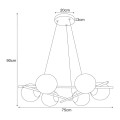 Lampa wisząca ARTON czarna, białe matowe szklane klosze na E27 K-4967 Kaja Lighting