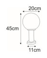 Lampa zewnętrzna ANA, okrągły biały klosz, chromowana metalowa podstawa, IP44 E27 K-LP270-450 Kaja Lighting
