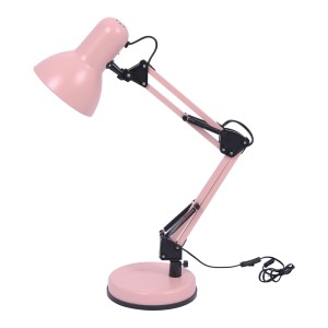 Lampa biurkowa na E27, pastelowy róż, dla dziewczynki K-MT-COSMO RÓŻOWY Kaja Lighting