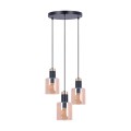 Lampa wisząca ALTO, szklane miodowe klosze z gwintem E27, czarno-złota K-5257 Kaja Lighting