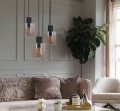 Lampa wisząca ALTO, szklane miodowe klosze z gwintem E27, czarno-złota K-5257 Kaja Lighting