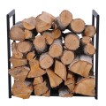 Stojak na drewno do salonu, metalowa czarna konstrukcja, 50 cm wysokości KS-14 STOJAK WOOD S Kaja Lighting