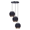 Lampa wisząca AMOS, czarno złote podwójne abażury na gwint E27 K-5282 Kaja Lighting
