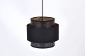 Lampa wisząca AMOS, czarno złote podwójne abażury na gwint E27 K-5282 Kaja Lighting