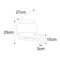 Kinkiet lampa ścienna z podwójnym abażurem na E27 czarno-złoty, do sypialni AMOS K-5284 Kaja Lighting