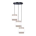 Lampa wisząca CEZAR w rustykalnym stylu, klosze w kolorze biało-beżowym K-5272 Kaja Lighting