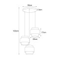 Lampa wisząca CEZAR w rustykalnym stylu, klosze w kolorze biało-beżowym K-5272 Kaja Lighting