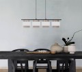 Lampa wisząca CEZAR, E27 do jadalni, klosze biało beżowe K-5273 Kaja Lighting