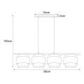 Lampa wisząca CEZAR, E27 do jadalni, klosze biało beżowe K-5273 Kaja Lighting