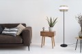 Lampa stojąca CEZAR z abażurem w stylu boho Ø40cm, biało beżowym, 164 cm na E27 K-5275 Kaja Lighting