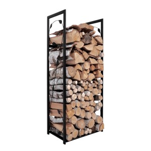 Ozdobny stojak na drewno czarny, wysokość 115cm KS-22 STOJAK LIŚĆ L KAJA HOME