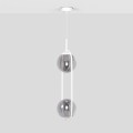 Lampa wisząca  ARLENA biała, gwint E14, szklane grafitowe klosze K-5303 Kaja Lighting