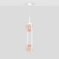 Lampa wisząca biało-bursztynowa z dwoma kloszami z serii ARLENA K-5305 Kaja Lighting