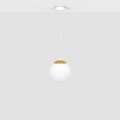 Lampa wisząca ELMO biało-złota, szklany kulisty klosz K-5311 Kaja Lighting