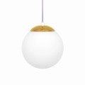Lampa wisząca ELMO biało-złota, szklany kulisty klosz K-5311 Kaja Lighting