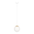Lampa wisząca ELMO biało-złota, szklany kulisty klosz K-5311 Kaja Lighting