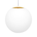 Lampa wisząca ELMO, szklana kula Ø30 cm, biała ze złotymi dodatkami K-5312 Kaja Lighting
