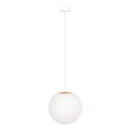 Lampa wisząca ELMO, szklana kula Ø30 cm, biała ze złotymi dodatkami K-5312 Kaja Lighting