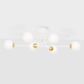 Lampa sufitowa ELMO biała szklane klosze, złote dodatki K-5314 Kaja Lighting