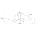 Lampa sufitowa ELMO biała szklane klosze, złote dodatki K-5314 Kaja Lighting