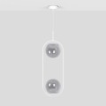 Lampa wisząca  ARLENA biała, gwint E14, szklane grafitowe klosze K-5303 Kaja Lighting