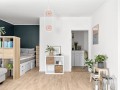 Lampa wisząca biało-bursztynowa z dwoma kloszami z serii ARLENA K-5305 Kaja Lighting