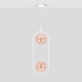 Lampa wisząca biało-bursztynowa z dwoma kloszami z serii ARLENA K-5305 Kaja Lighting