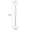 Podłogowa lampa stojąca NELA z dwoma eleganckimi szklanymi kloszami 155cm K-5353 KAJA Lighting
