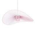 Żyrandol z rodziny KAPELUSZ do salonu, różowy druciany klosz, gwint na E27 KP-21 RÓŻOWY Kaja Lighting