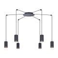 Lampa wisząca regulowana PUERTO czarna, sześć ramion - pająk na GU10 K-4898 Kaja Lighting