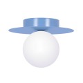 Lampa sufitowa ROBIN z niebieską podsufitką i szklanym kulistym kloszem K-5447 KAJA Lighting