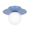 Lampa sufitowa ROBIN z niebieską podsufitką i szklanym kulistym kloszem K-5447 KAJA Lighting