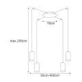 Lampa wisząca PUERTO, cztery ramiona pająka, czarna na E27 K-4897 Kaja Lighting