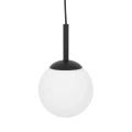 Lampa wisząca z dużym białym kloszem czarna z serii FARO K-4885 Kaja Lighting