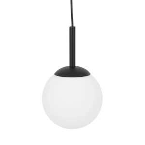 Lampa wisząca z dużym białym kloszem czarna z serii FARO K-4885 Kaja Lighting