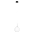 Lampa wisząca z dużym białym kloszem czarna z serii FARO K-4885 Kaja Lighting