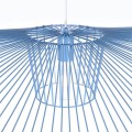 Lampa wisząca KAPELUSZ niebieski, druciany duży stylowy klosz KP-21 NIEBIESKI Kaja Lighting
